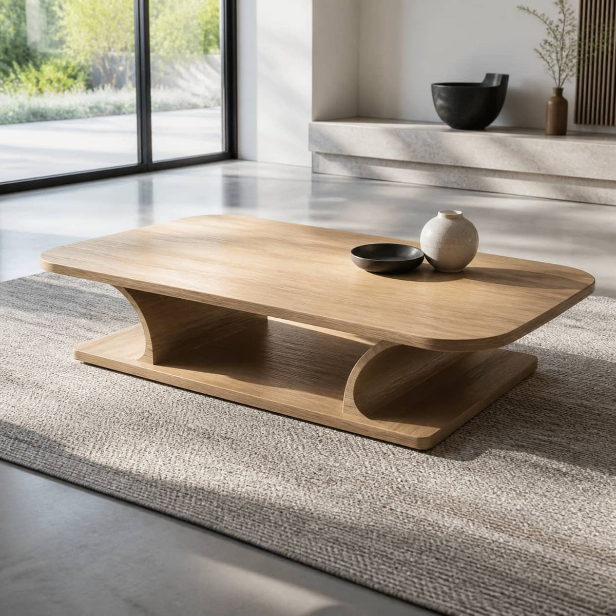Cormac Modernist Solid Wood Coffee Table For Living Room