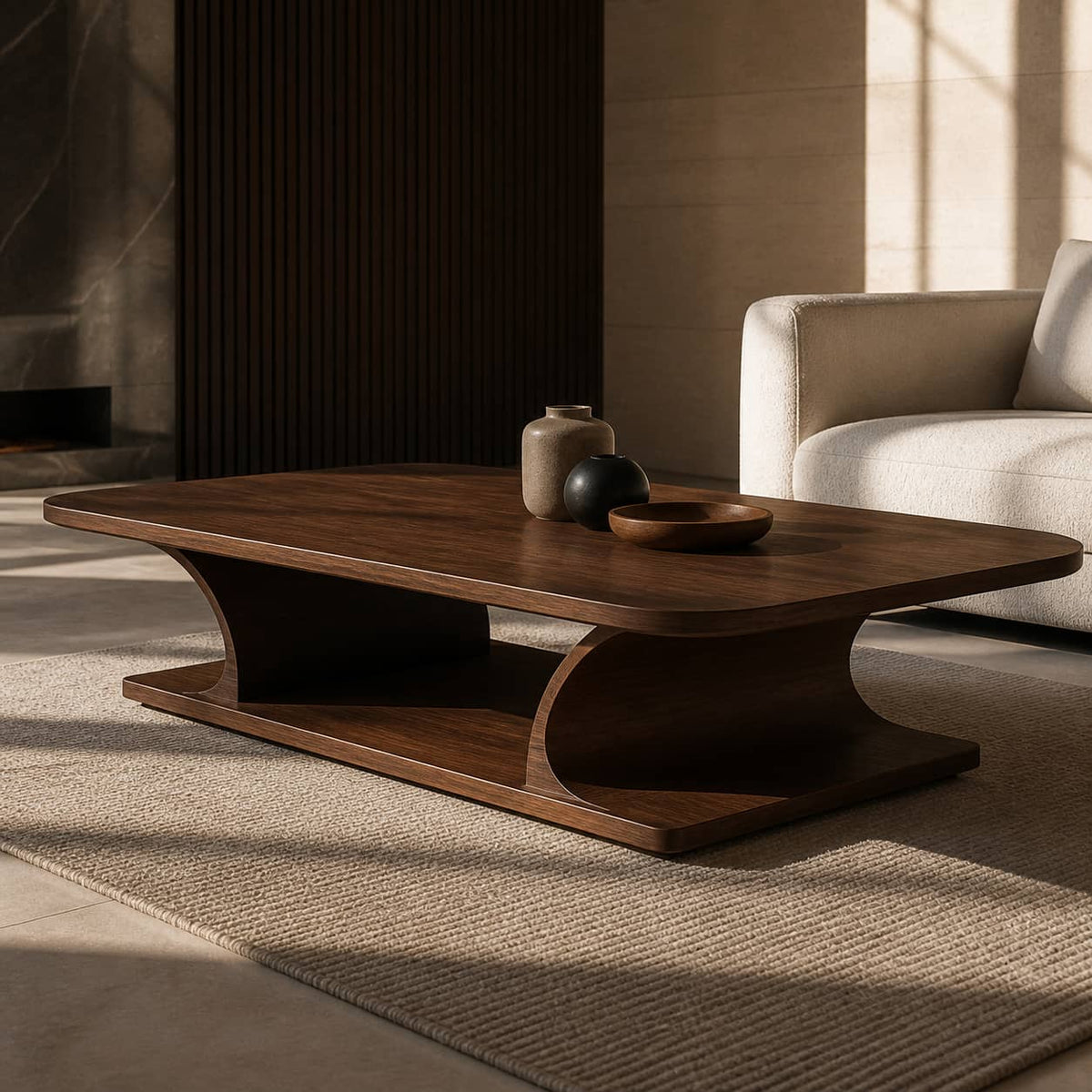 Cormac Modernist Solid Wood Coffee Table For Living Room