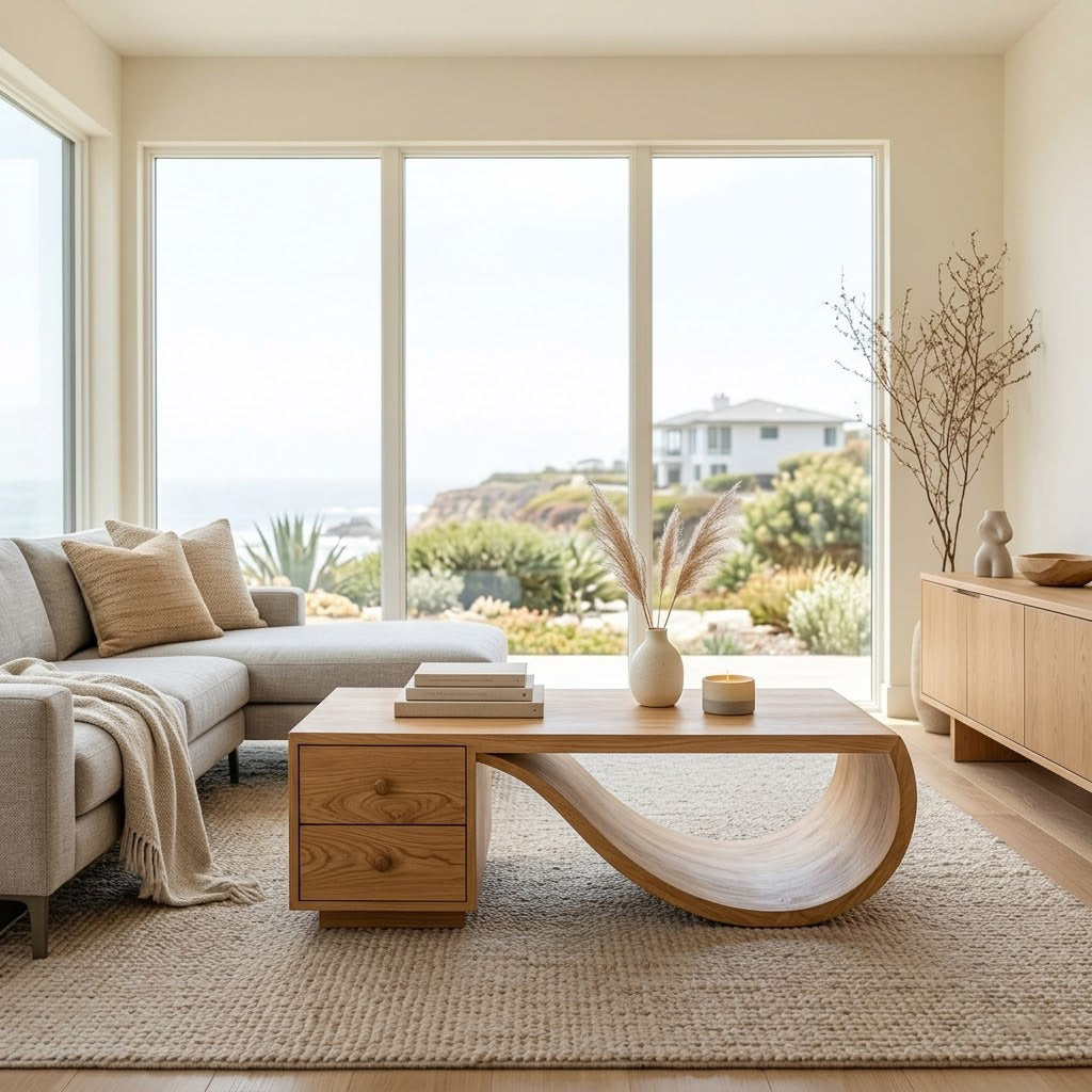 Curva Ribbon Solid Wood Coffee Table