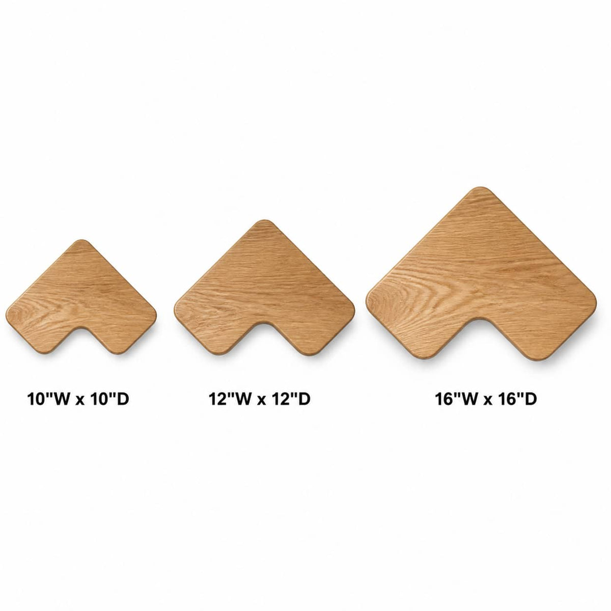 Delios Curved Solid Wood Corner Shelf For Furniture Decor And Living Room