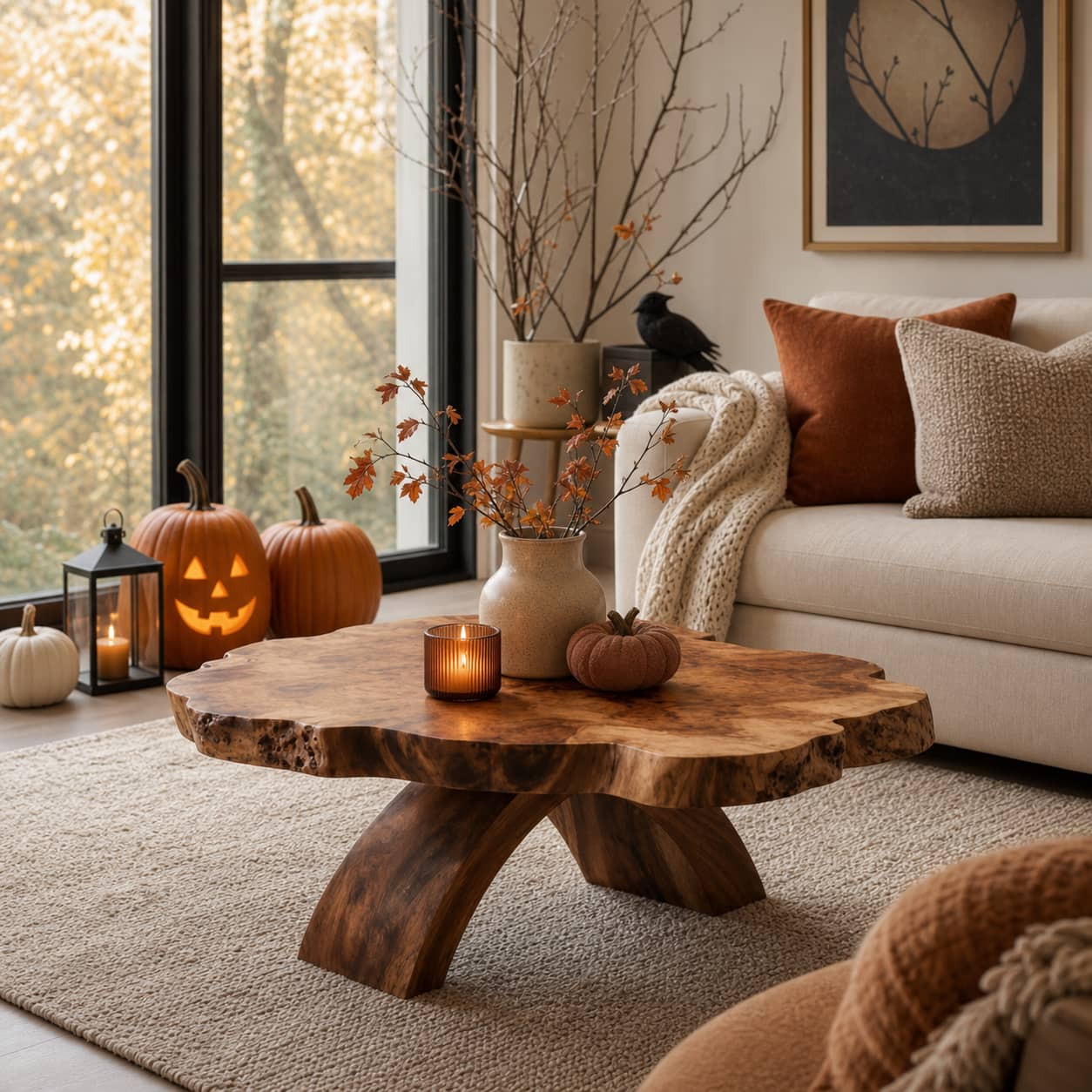 Denken Amorphous Solid Wood Coffee Table For Living Room