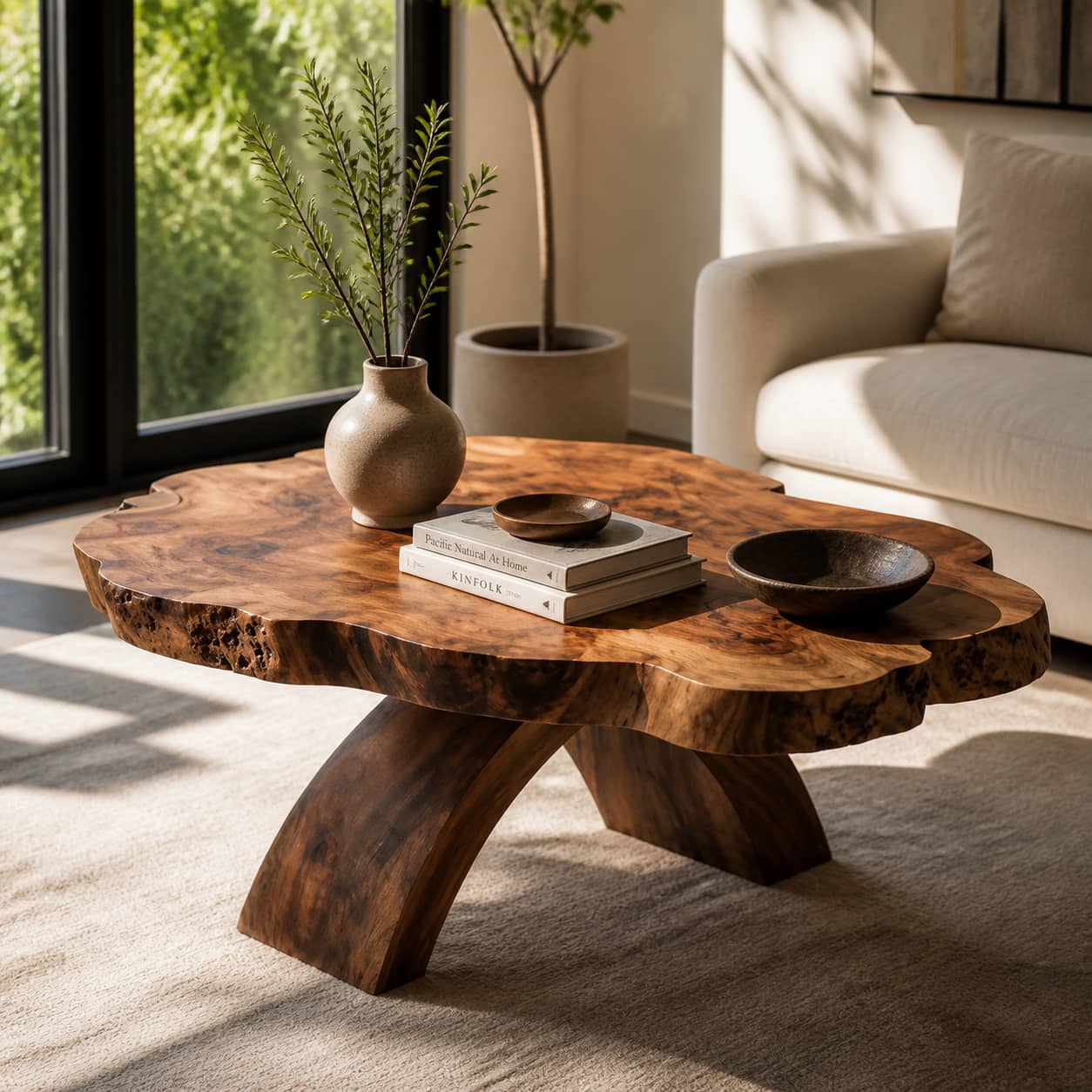 Denken Amorphous Solid Wood Coffee Table For Living Room