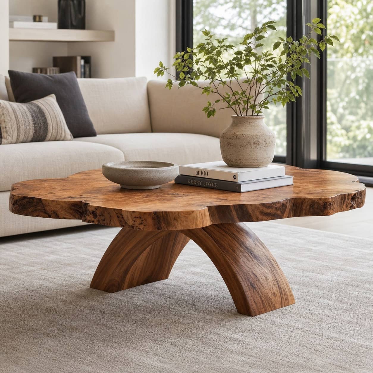 Denken Amorphous Solid Wood Coffee Table For Living Room