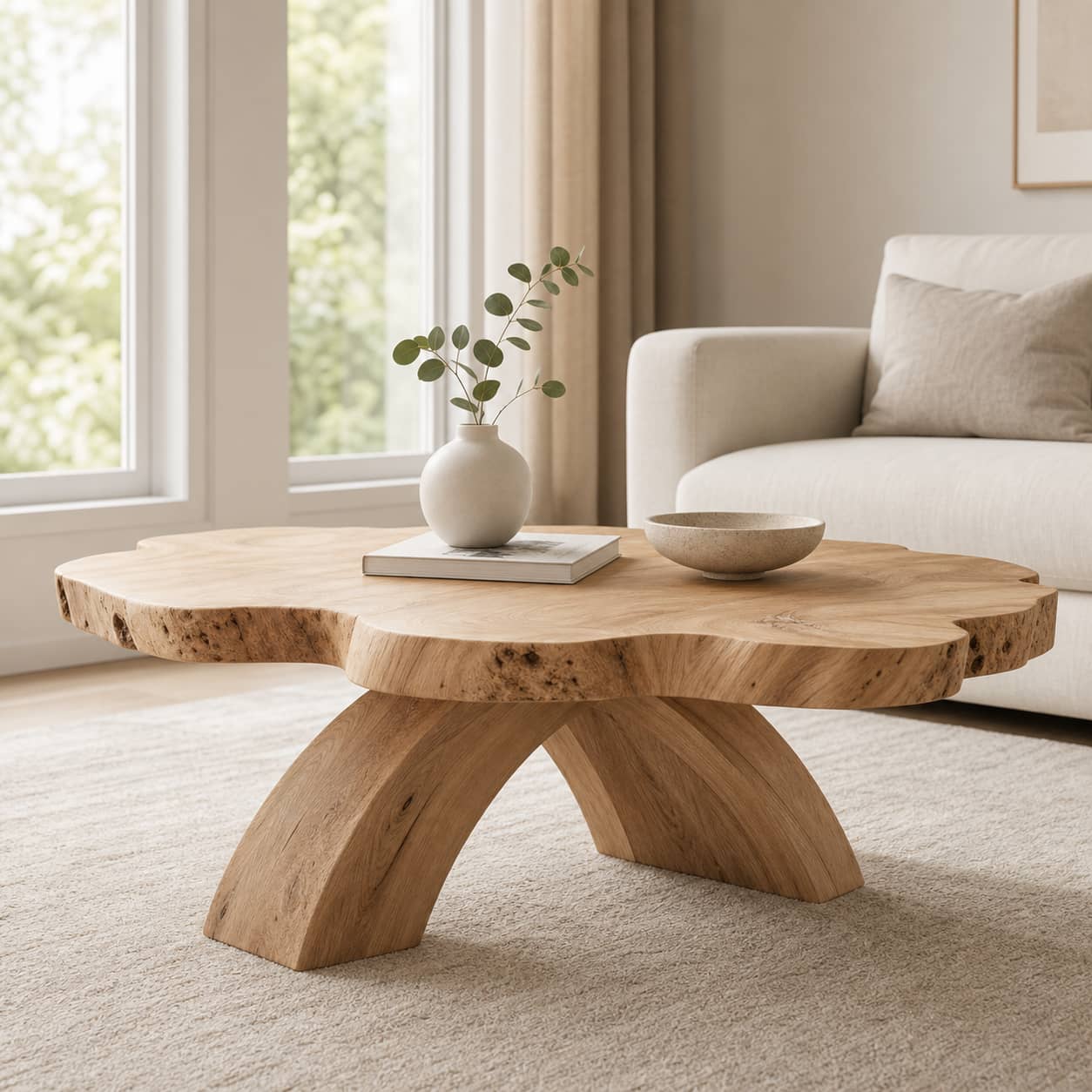 Denken Amorphous Solid Wood Coffee Table For Living Room