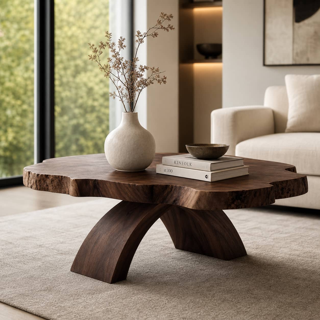 Denken Amorphous Solid Wood Coffee Table For Living Room
