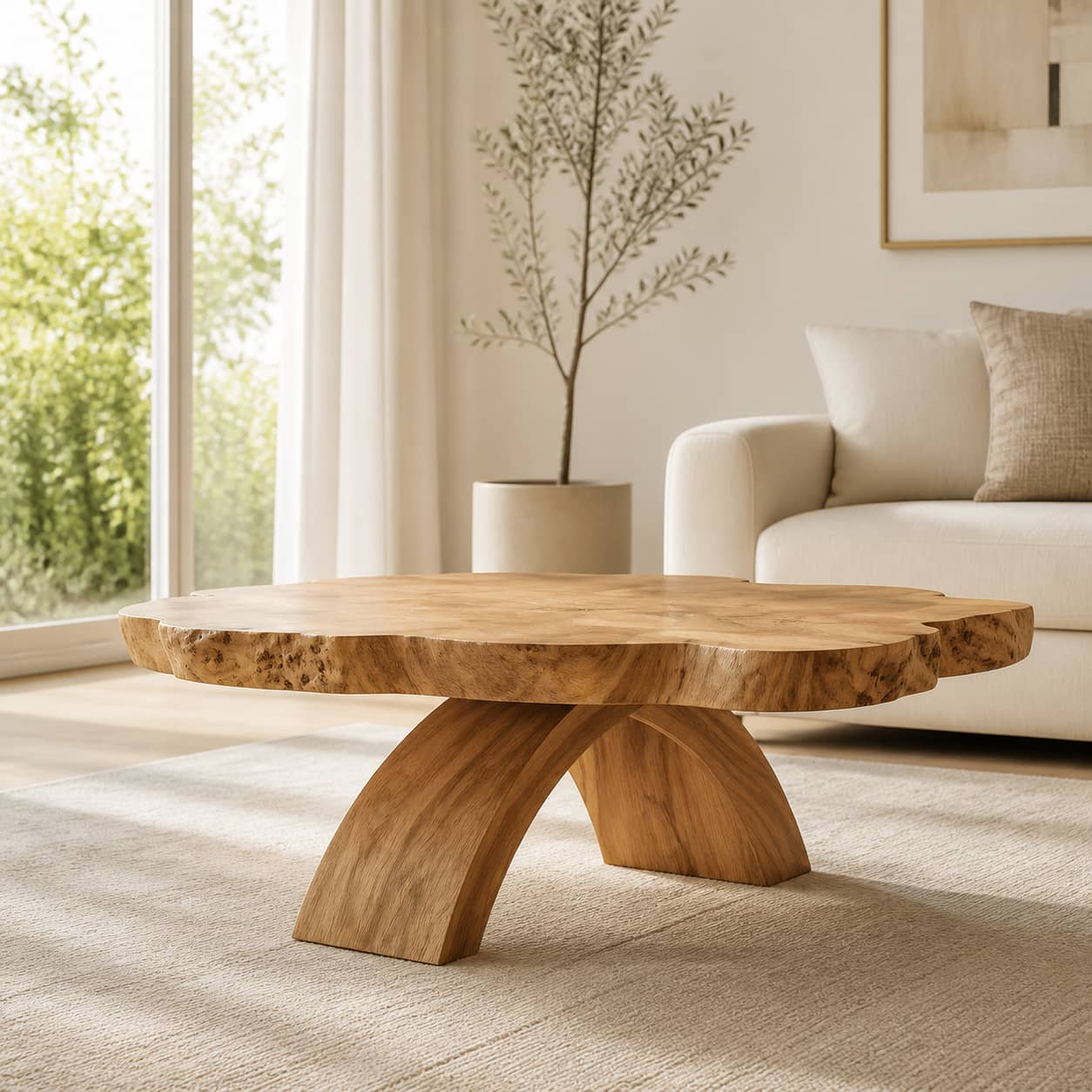Denken Amorphous Solid Wood Coffee Table For Living Room