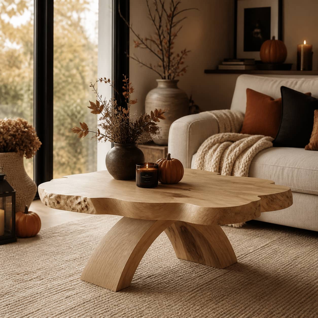 Denken Amorphous Solid Wood Coffee Table For Living Room