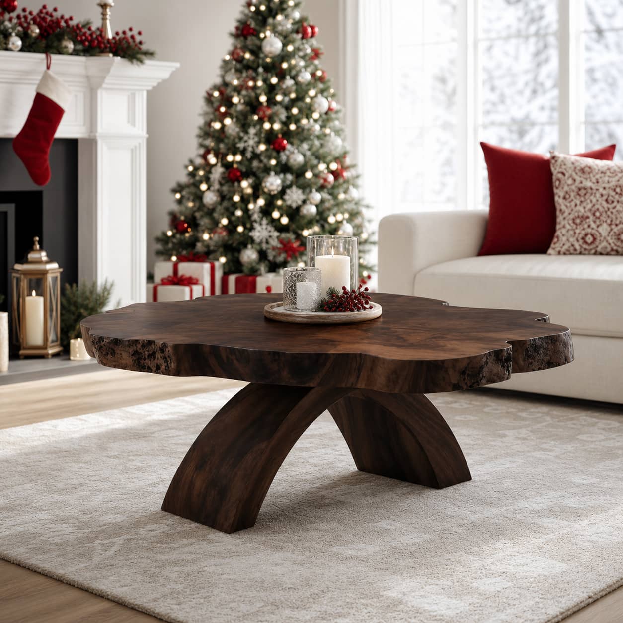Denken Amorphous Solid Wood Coffee Table For Living Room