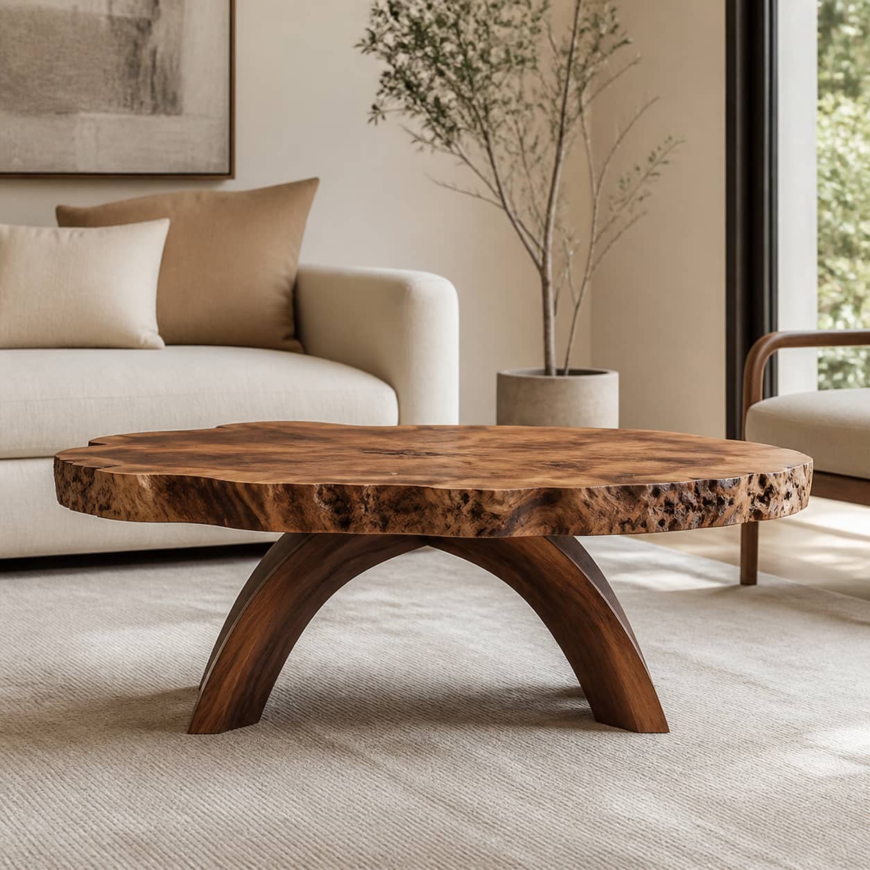 Denken Amorphous Solid Wood Coffee Table For Living Room