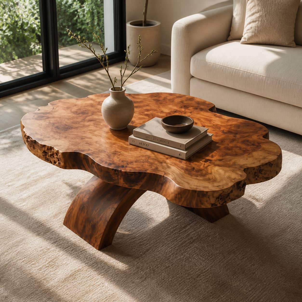 Denken Amorphous Solid Wood Coffee Table For Living Room