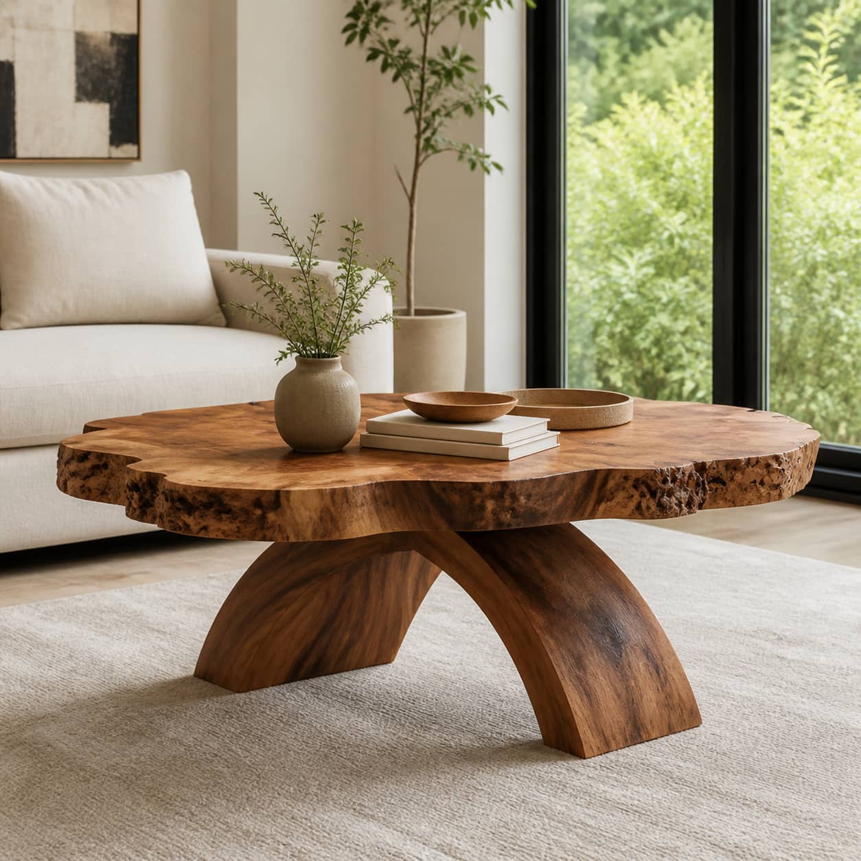 Denken Amorphous Solid Wood Coffee Table For Living Room