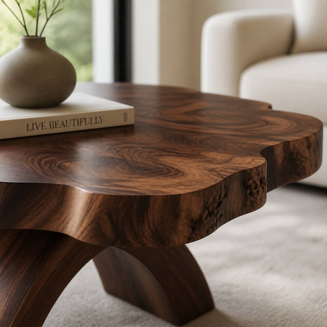 Denken Amorphous Solid Wood Coffee Table For Living Room