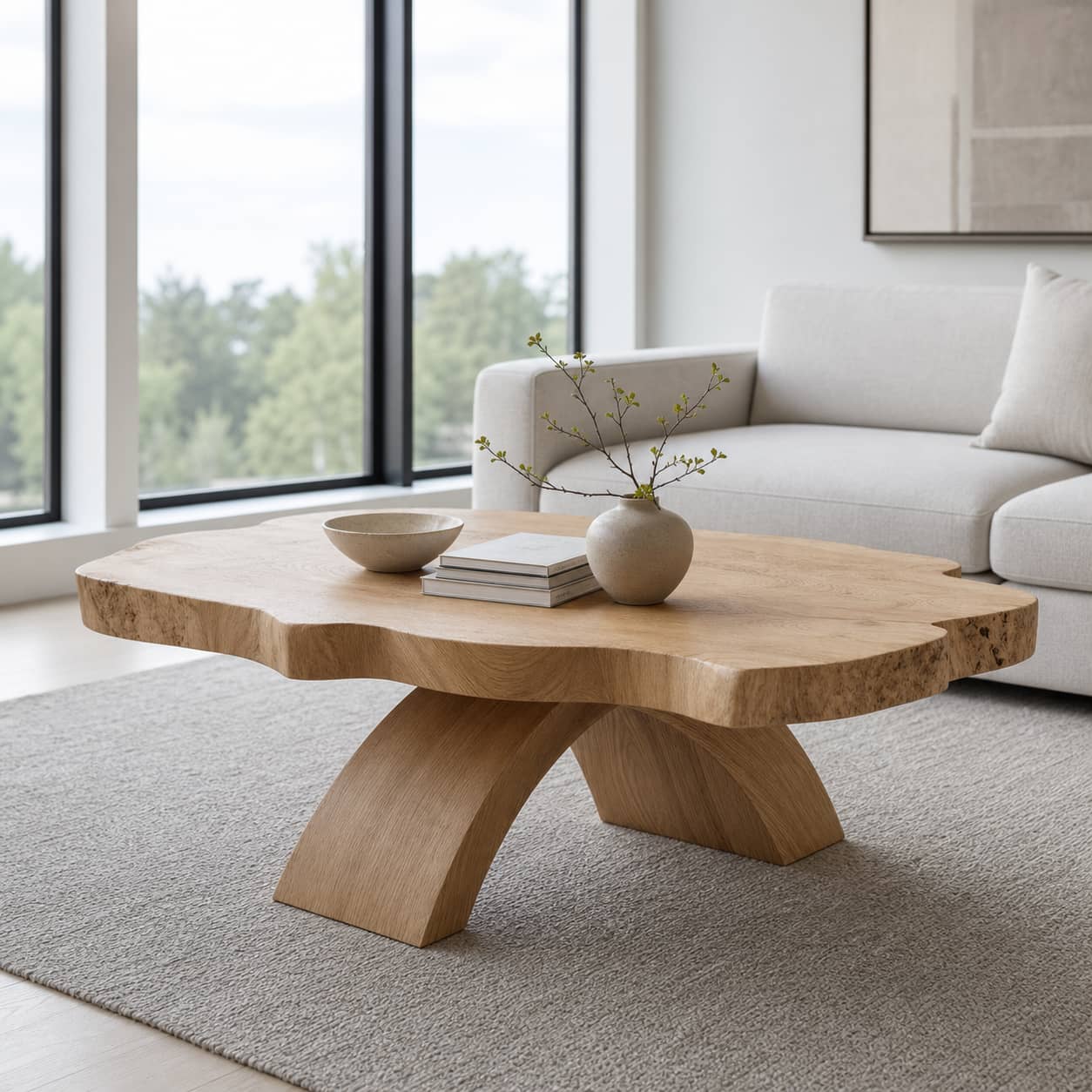 Denken Amorphous Solid Wood Coffee Table For Living Room