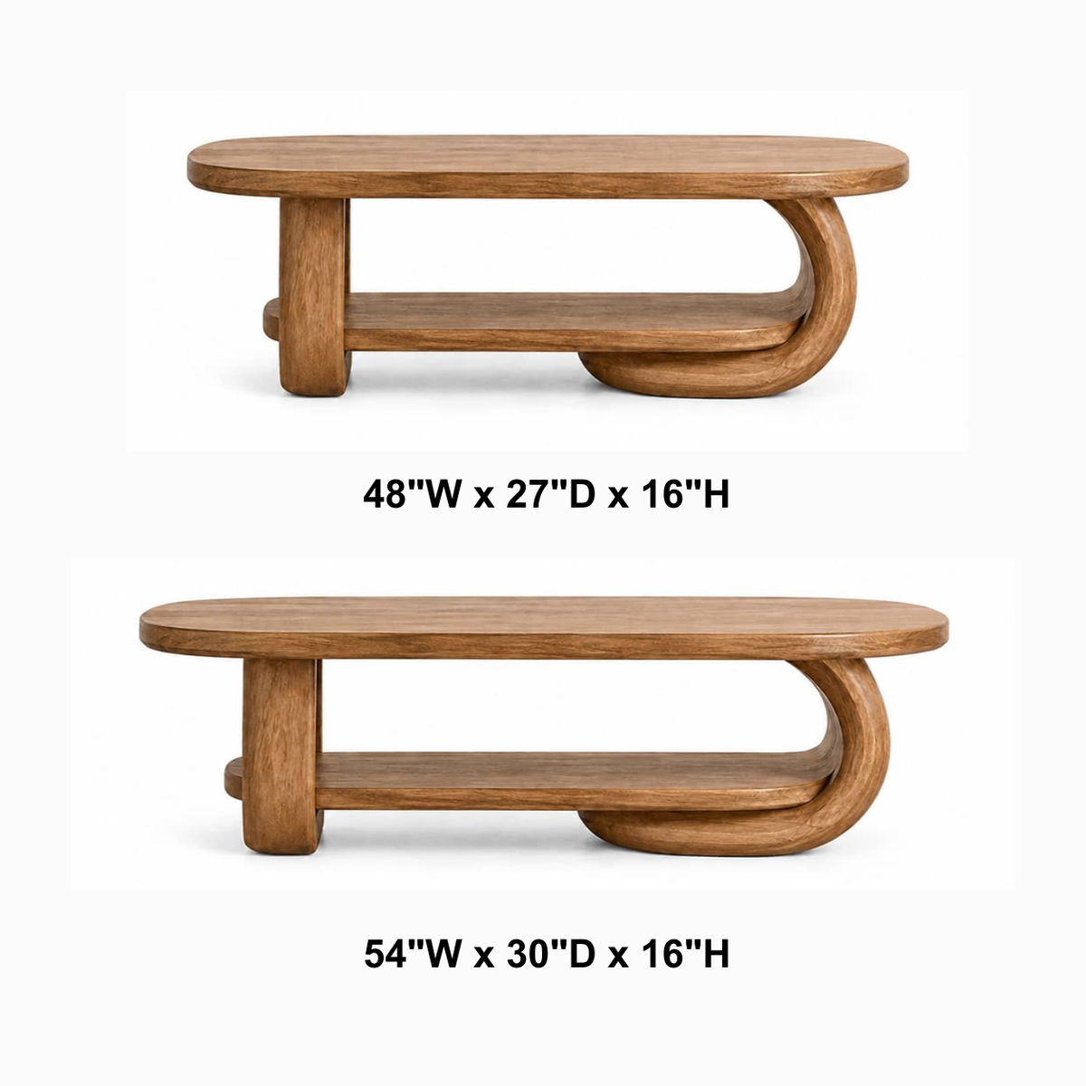 Devin Soft-Edge Solid Wood Coffee Table For Living Room