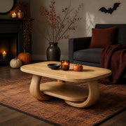 Devin Soft-Edge Solid Wood Coffee Table For Living Room