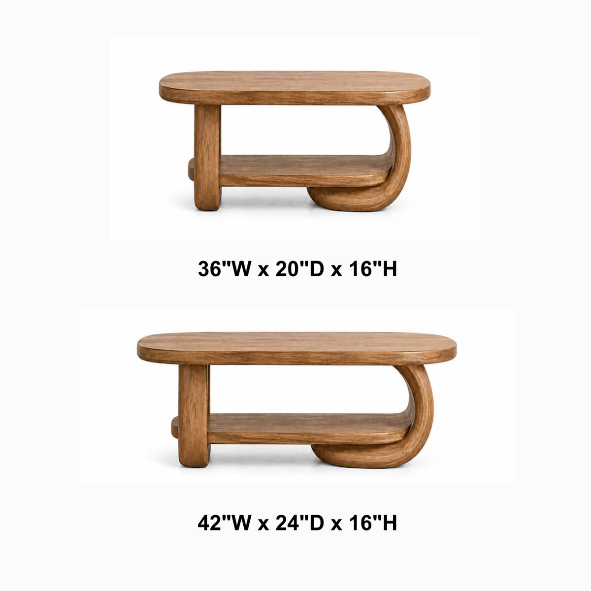 Devin Soft-Edge Solid Wood Coffee Table For Living Room