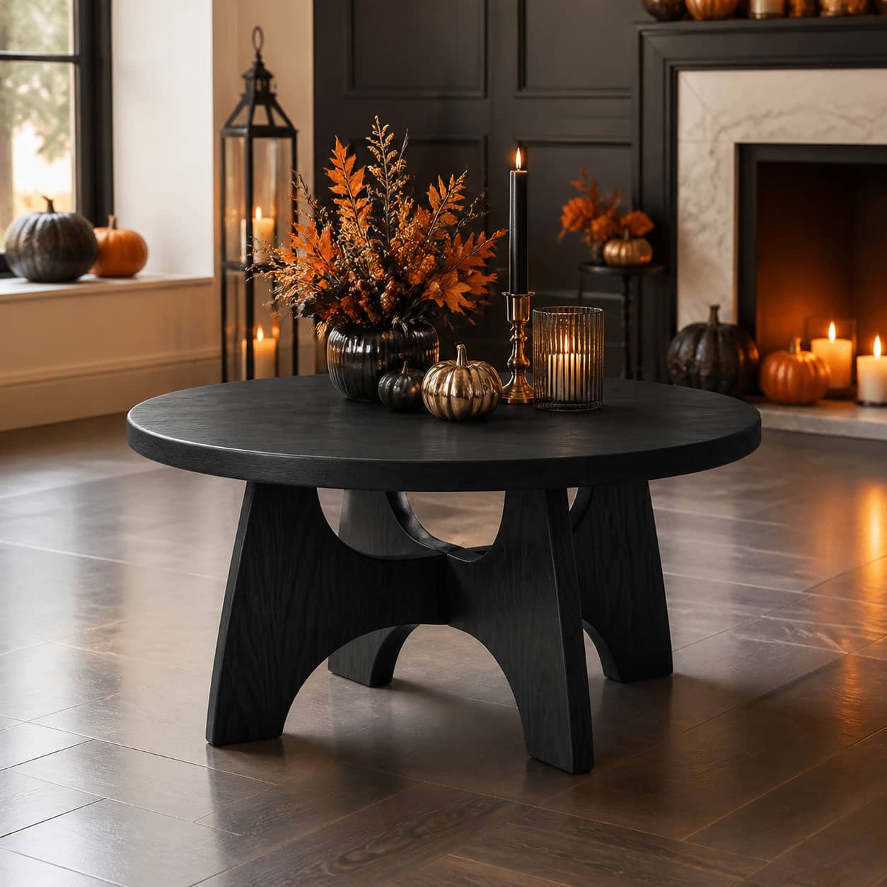 Dominic Cross-Leg Solid Wood Coffee Table For Living Room