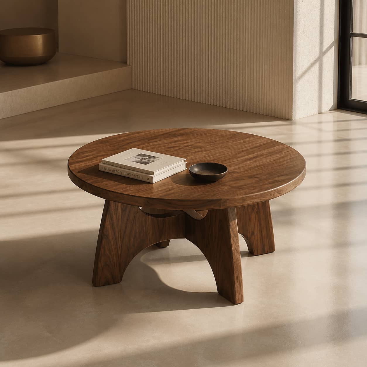 Dominic Cross-Leg Solid Wood Coffee Table For Living Room