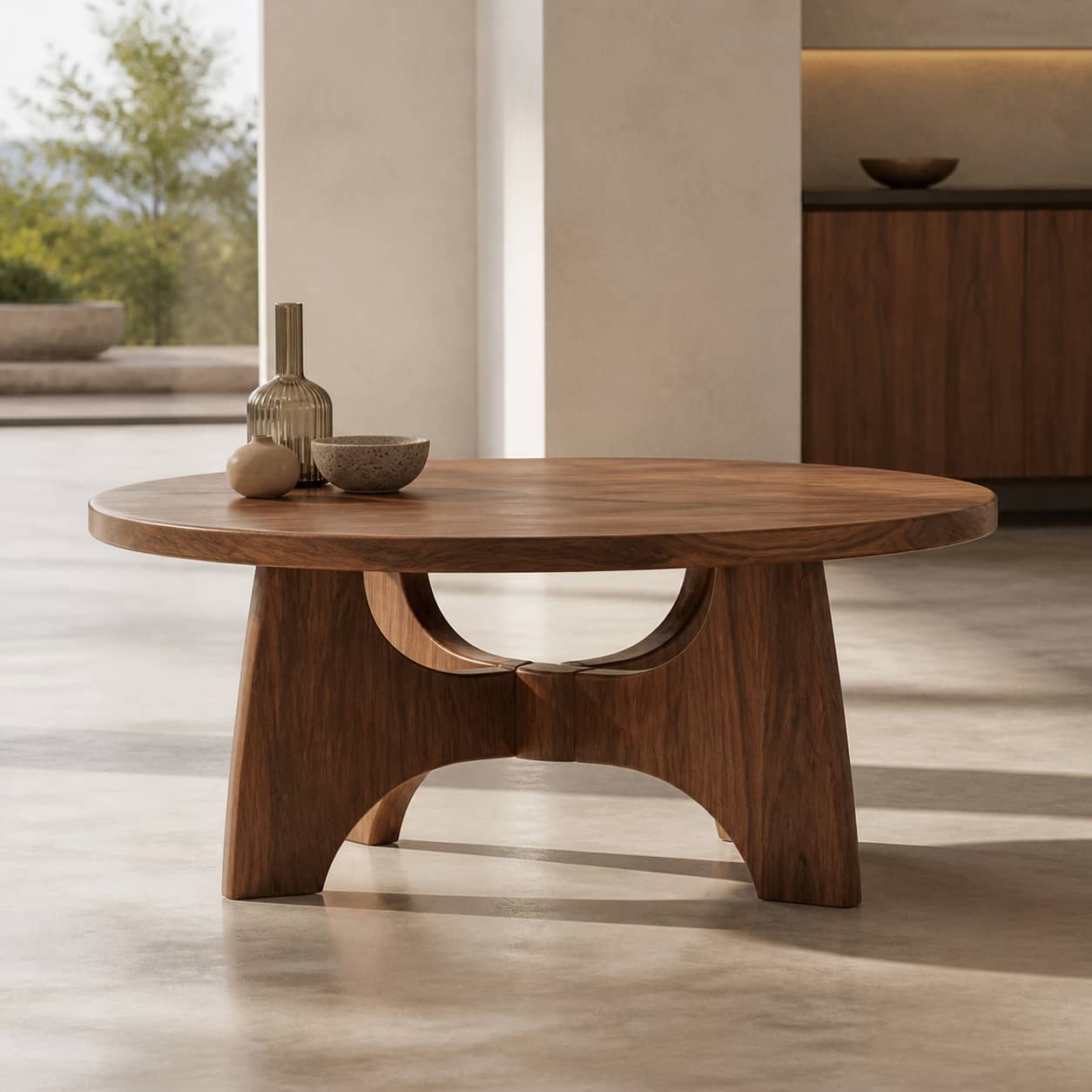 Dominic Cross-Leg Solid Wood Coffee Table For Living Room
