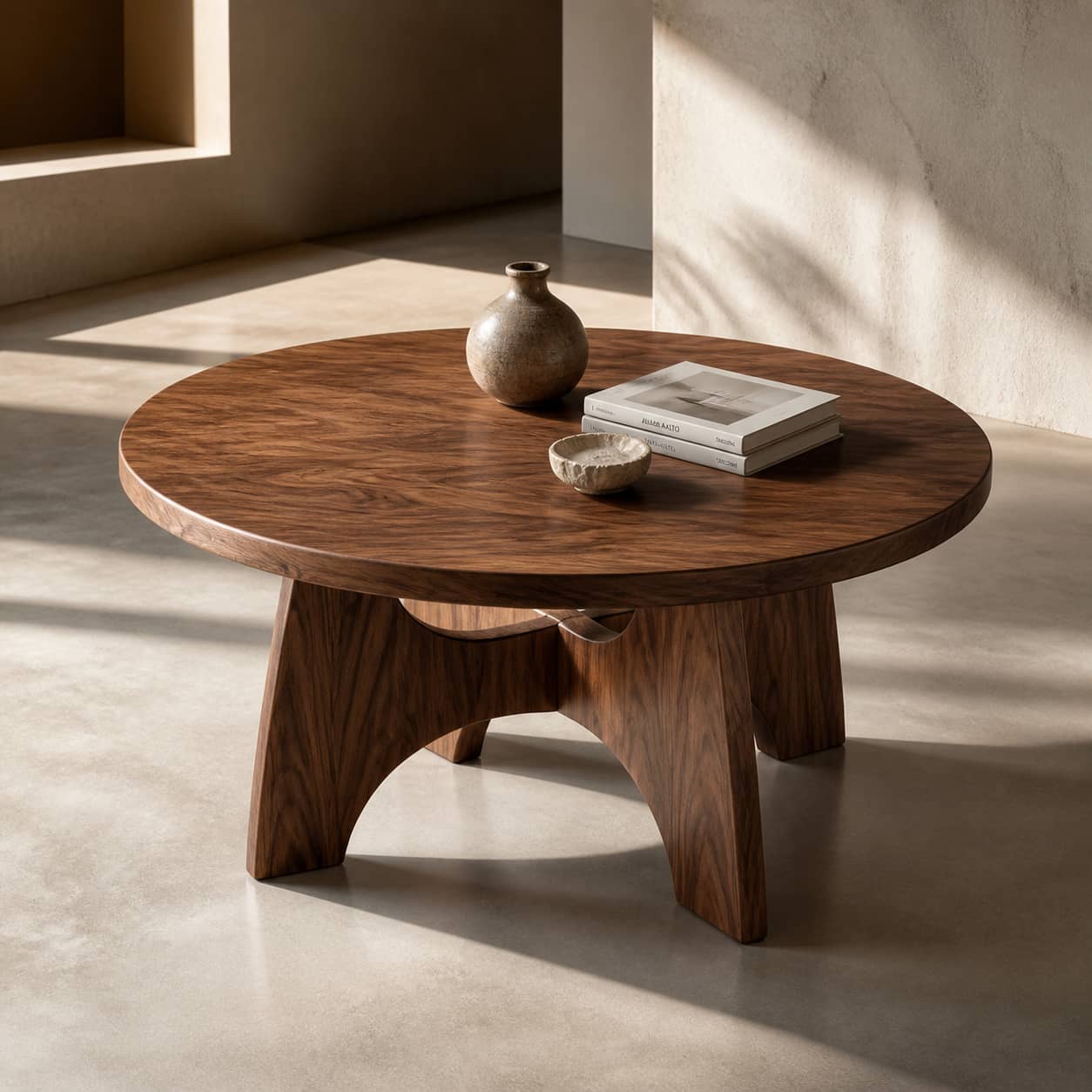 Dominic Cross-Leg Solid Wood Coffee Table For Living Room