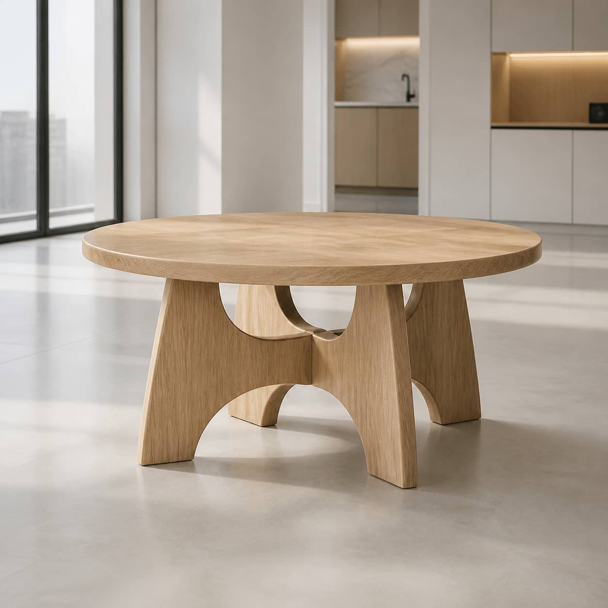Dominic Cross-Leg Solid Wood Coffee Table For Living Room