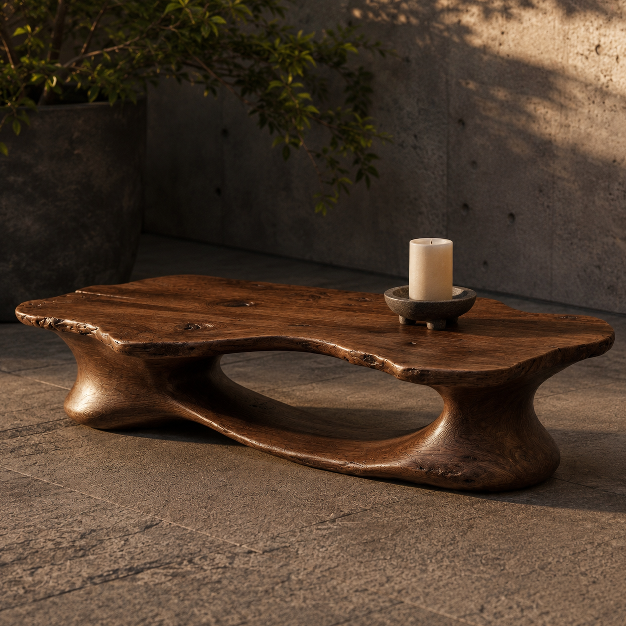 Elora Organic Solid Wood Coffee Table For Living Room