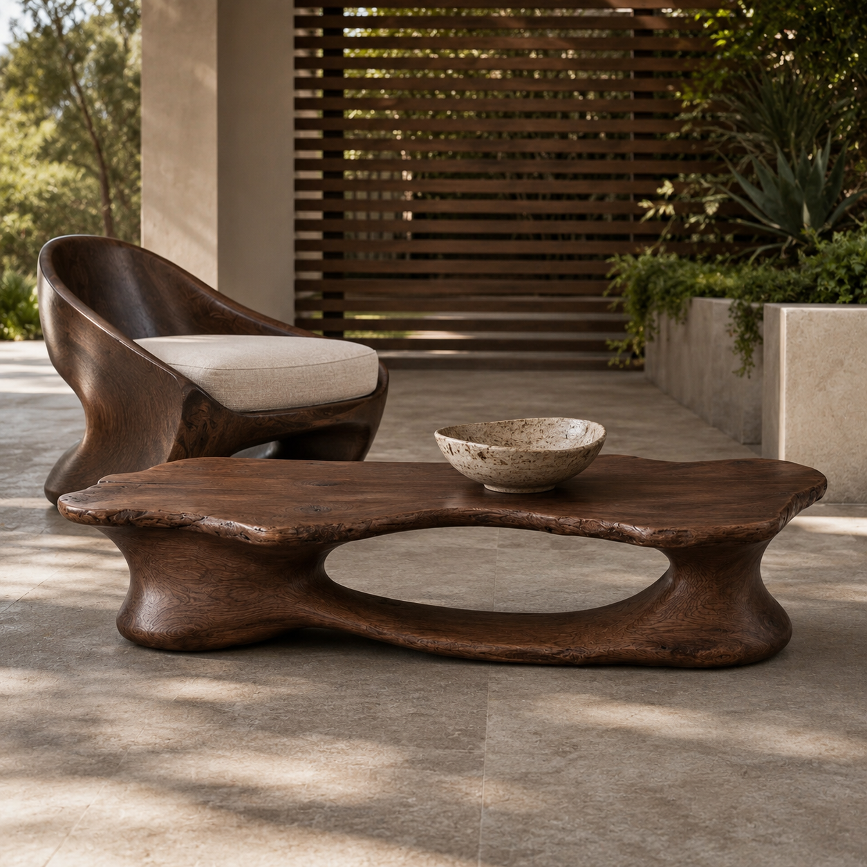 Elora Organic Solid Wood Coffee Table For Living Room