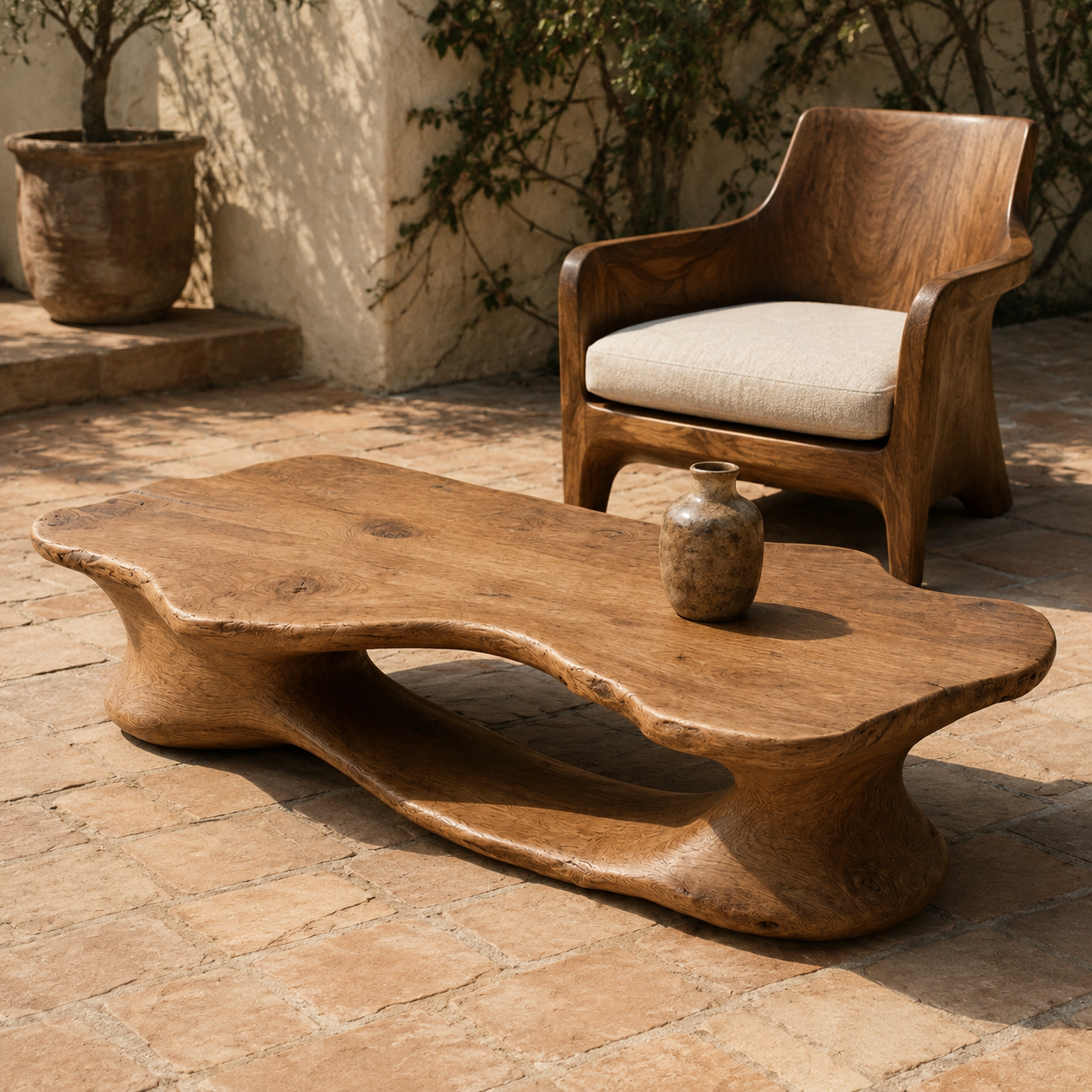 Elora Organic Solid Wood Coffee Table For Living Room