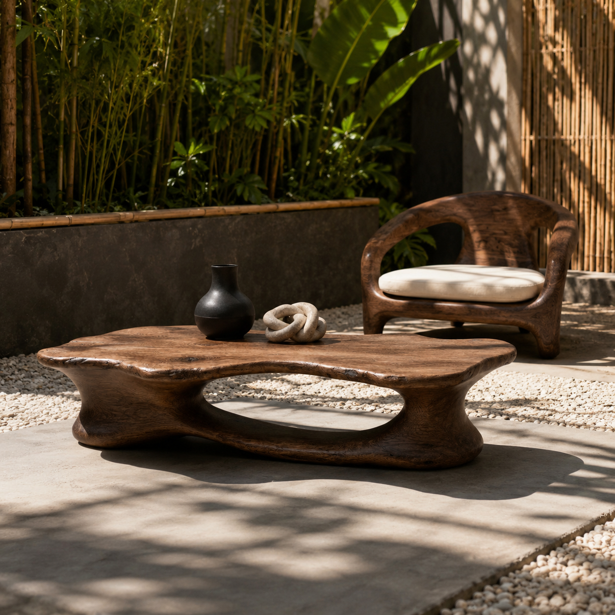 Elora Organic Solid Wood Coffee Table For Living Room