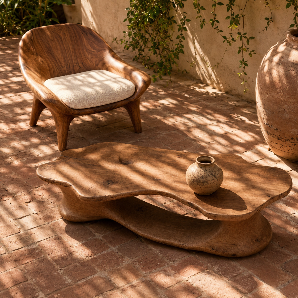 Elora Organic Solid Wood Coffee Table For Living Room