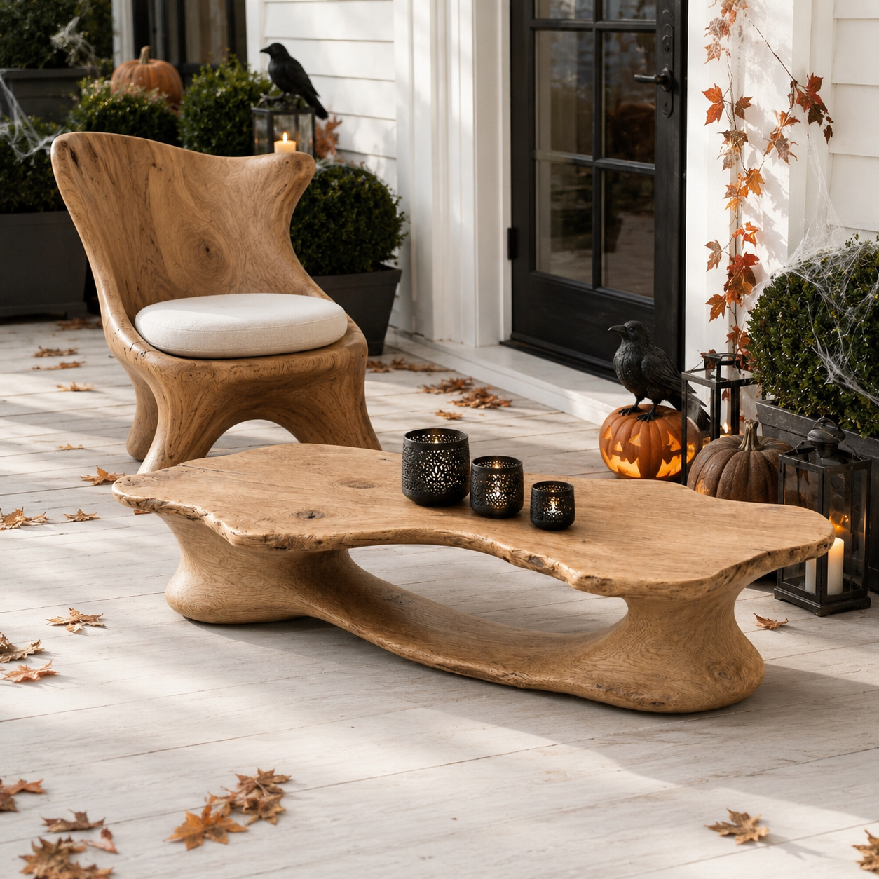 Elora Organic Solid Wood Coffee Table For Living Room