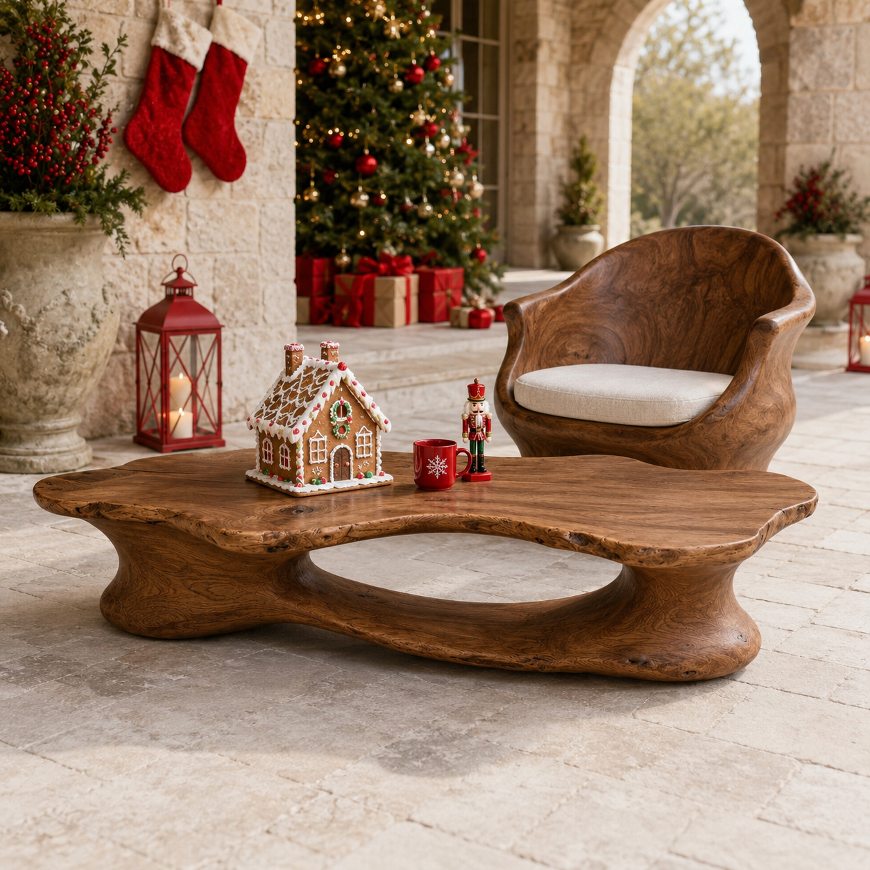 Elora Organic Solid Wood Coffee Table For Living Room