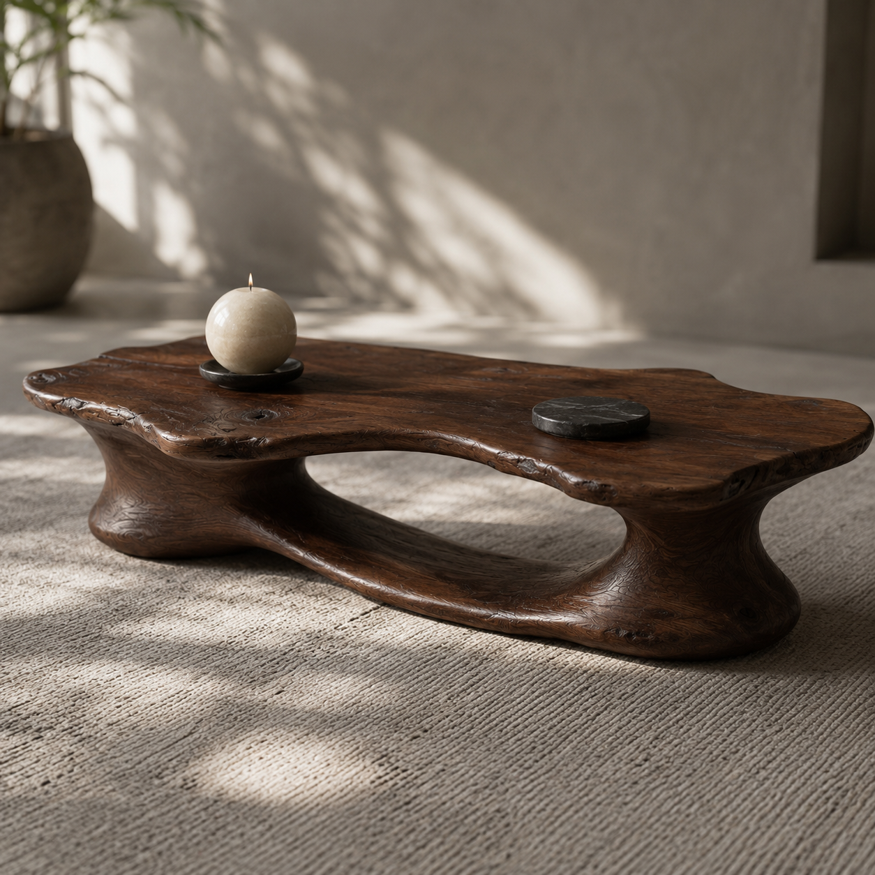 Elora Organic Solid Wood Coffee Table For Living Room