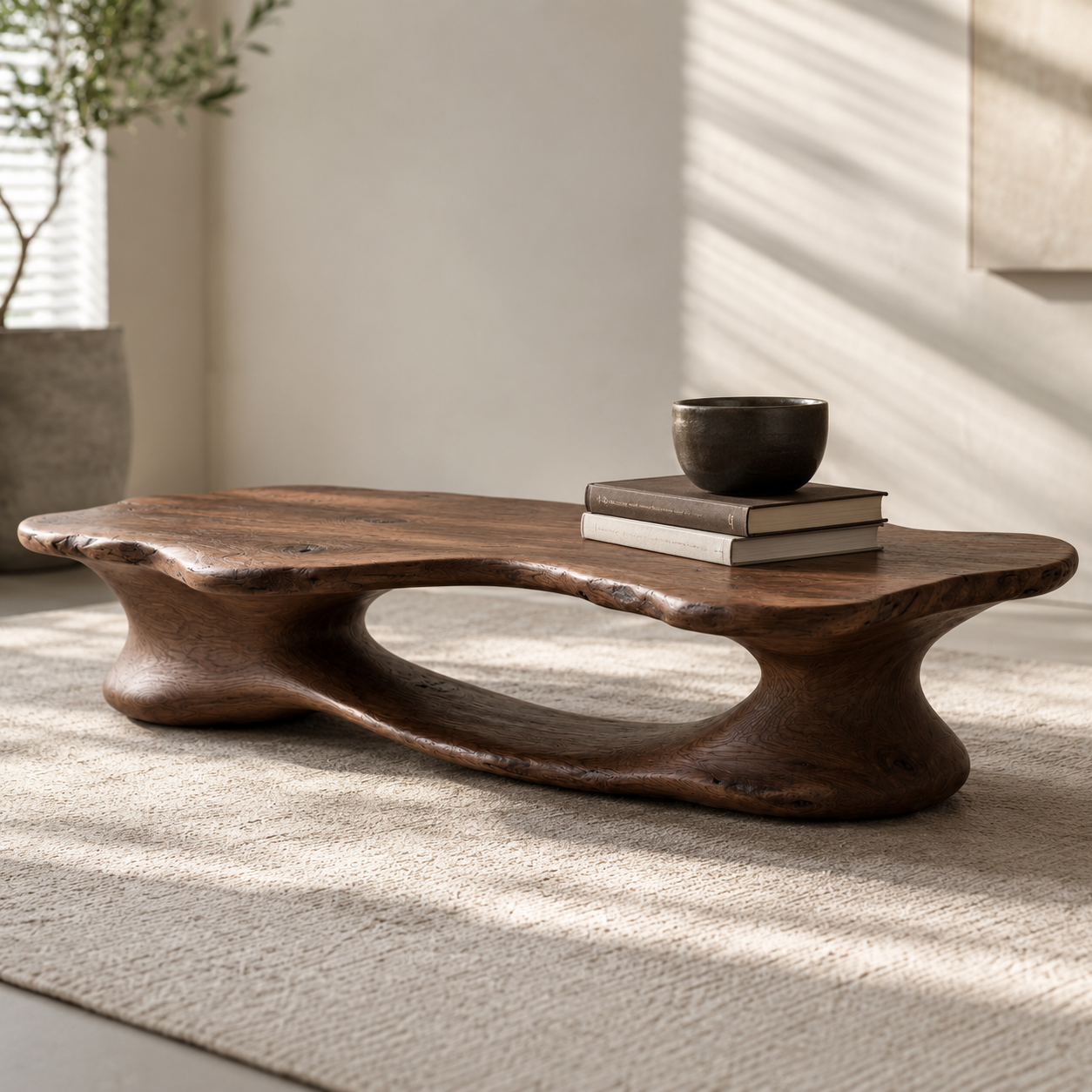 Elora Organic Solid Wood Coffee Table For Living Room
