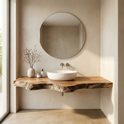 Handcrafted Solid Wood Floating Bathroom Vanity Shelf
