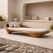 Solara Sculptural Solid Wood Daybed For Outdoor Living