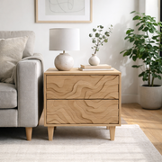 Duvara Solid Wood Nightstand With 2 Drawers For Bedroom