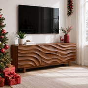 Ondara Wave Front Solid Wood TV Stand For Living Room