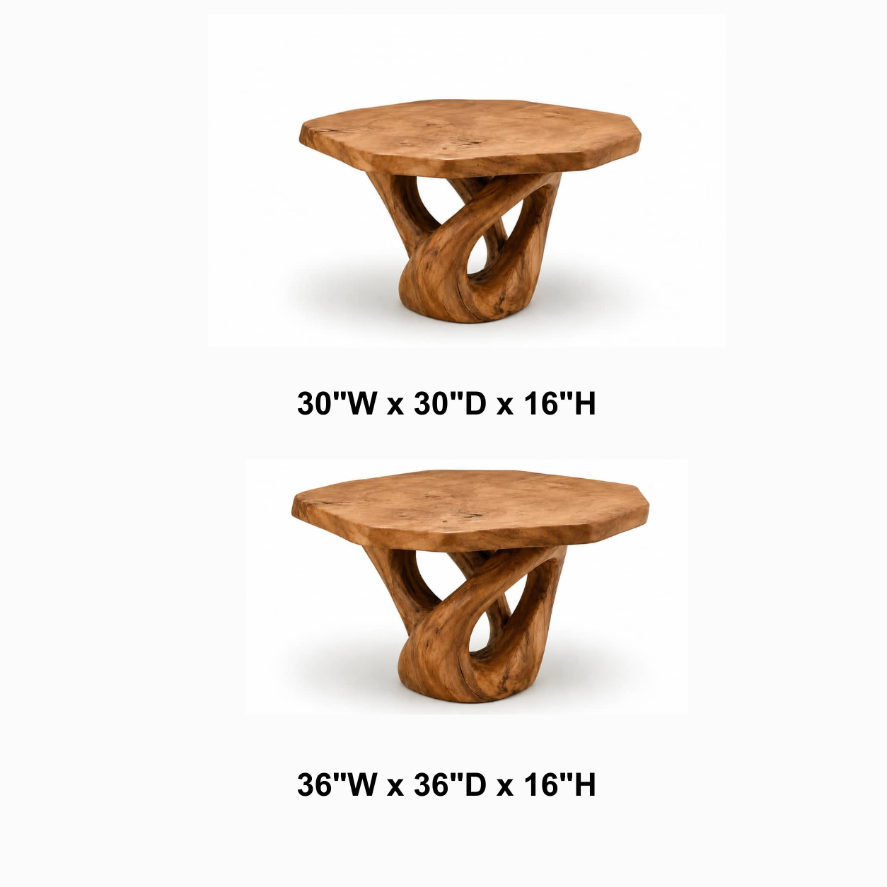 Kaelis Interlocking-Loop Base Solid Wood Coffee Table For Living Room