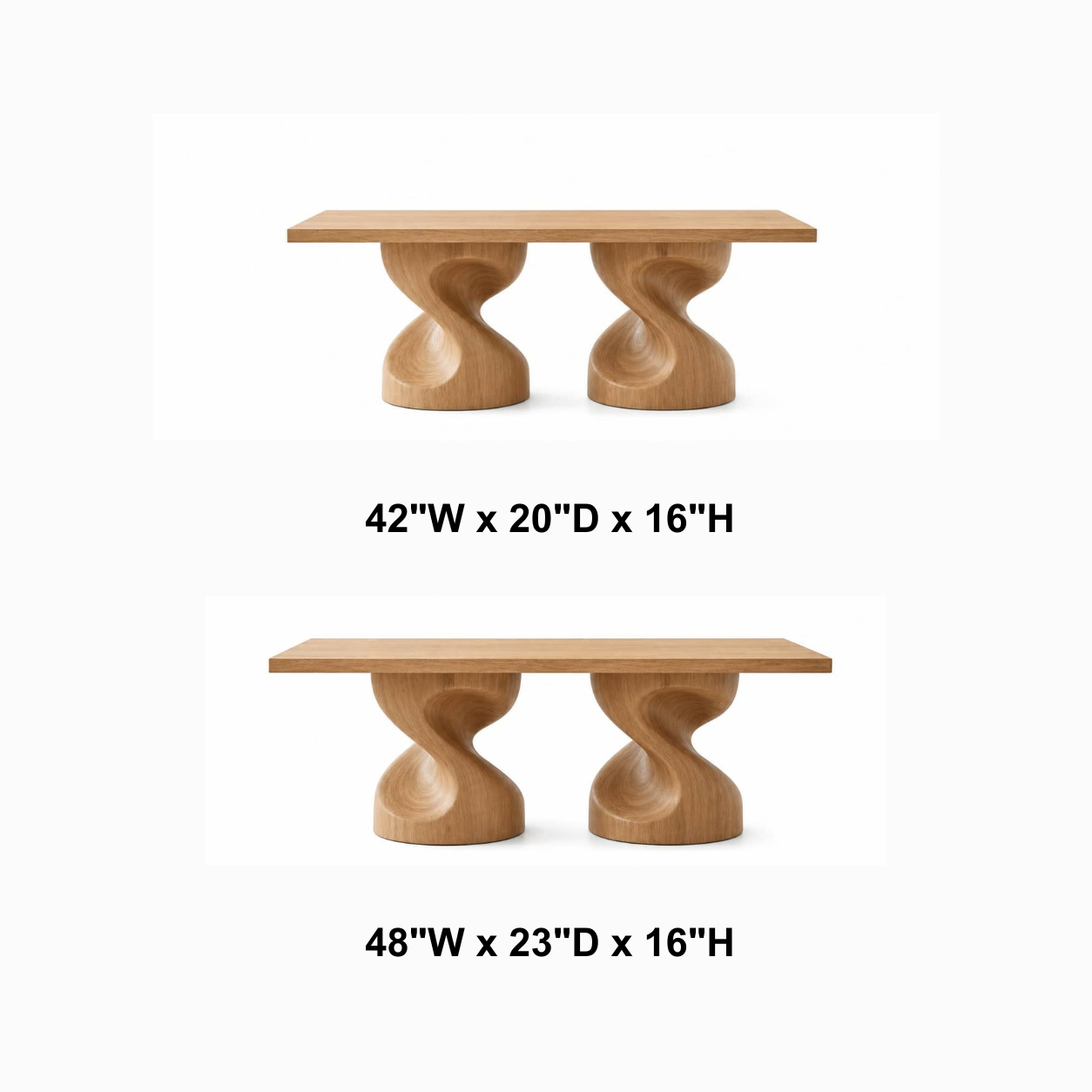 Jaron Contoured Solid Wood Coffee Table For Living Room