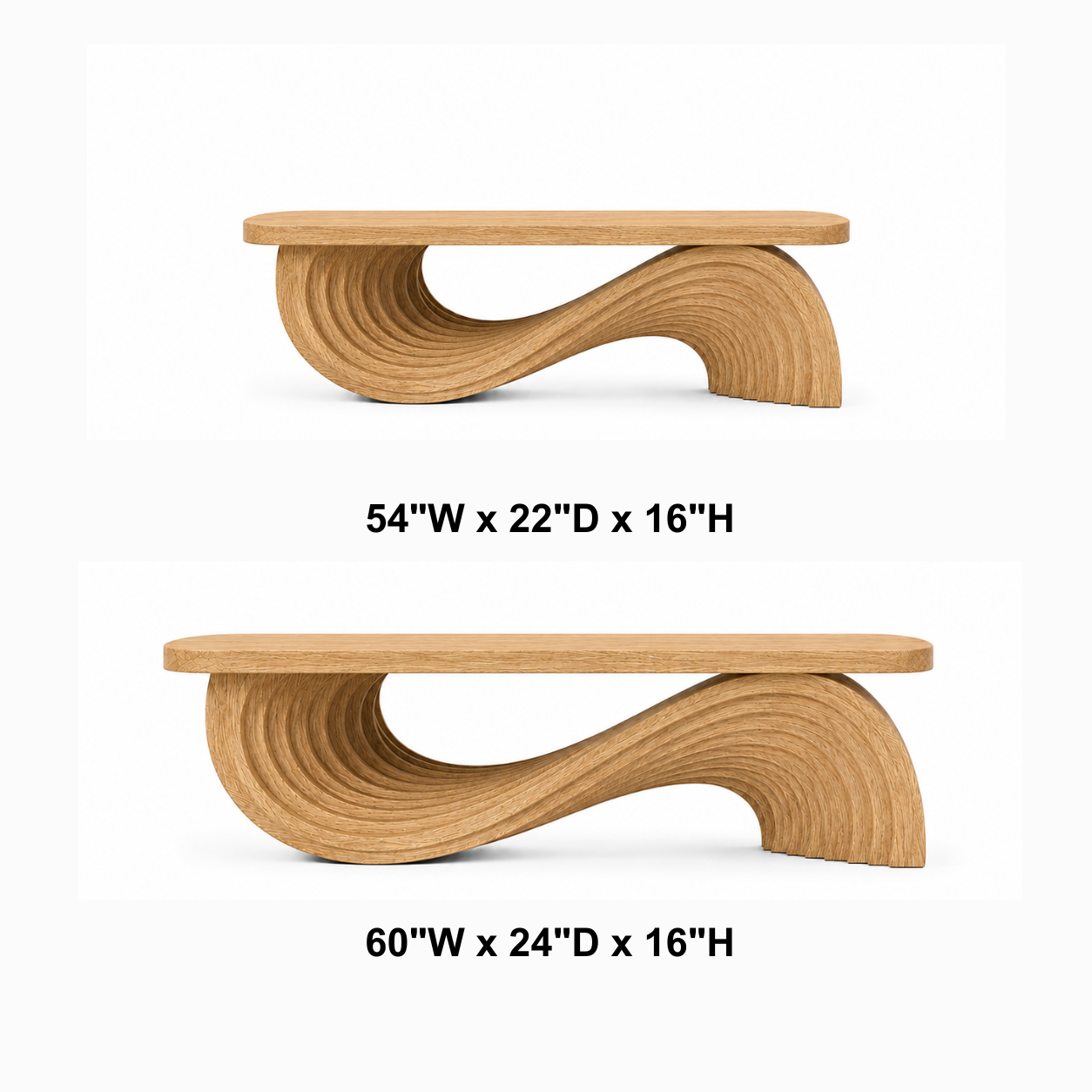 Cassaro Curved Solid Wood Coffee Table With Drawer For Living Room