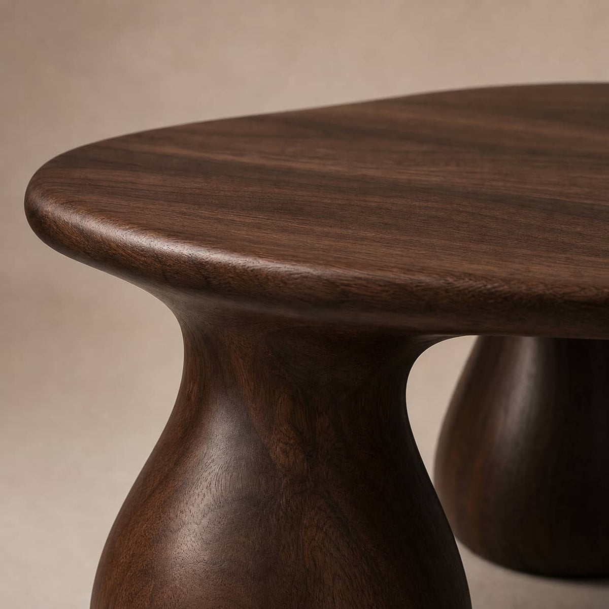 Kilden Pedestal Solid Wood Coffee Table For Living Room
