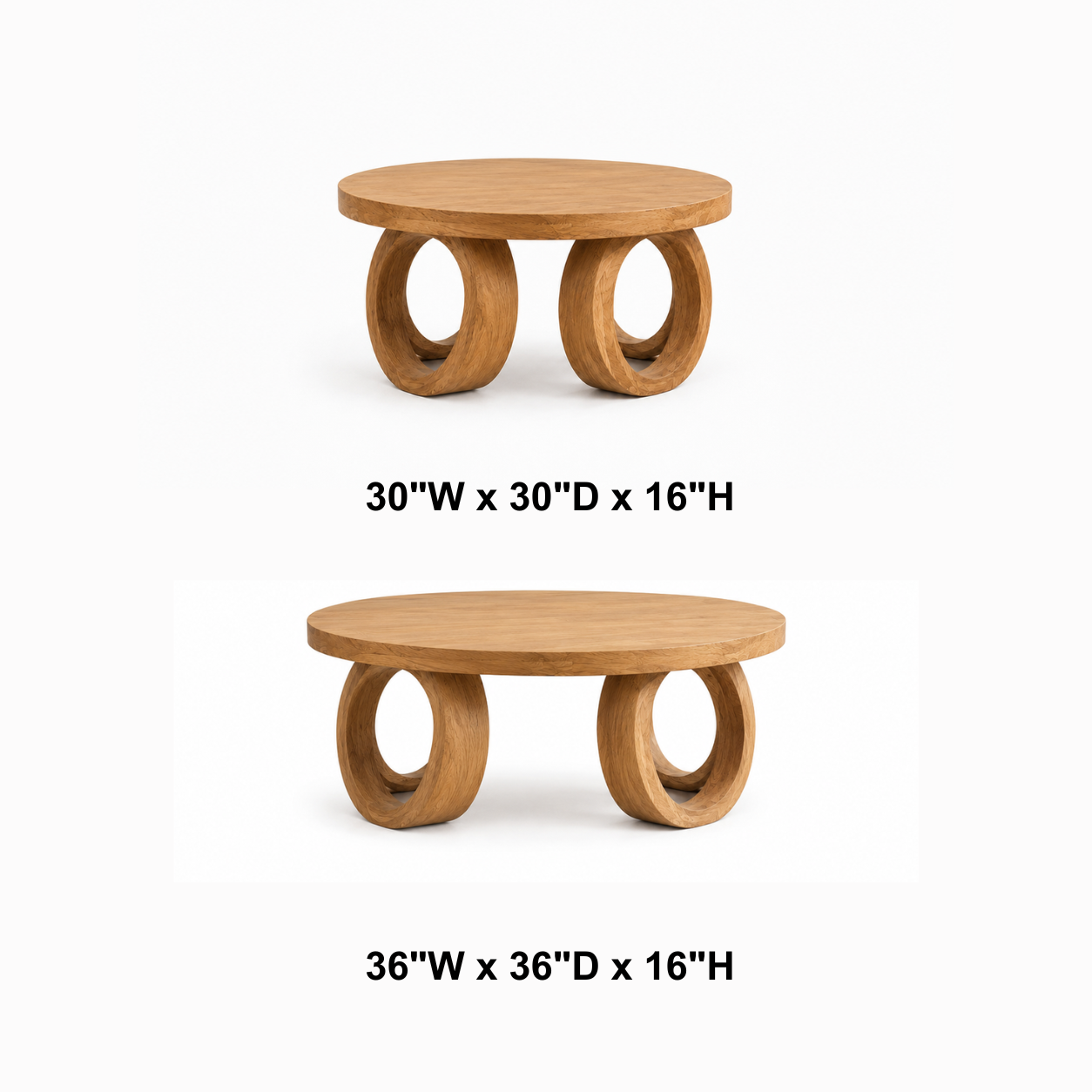 Kira Loop Solid Wood Coffee Table For Living Room