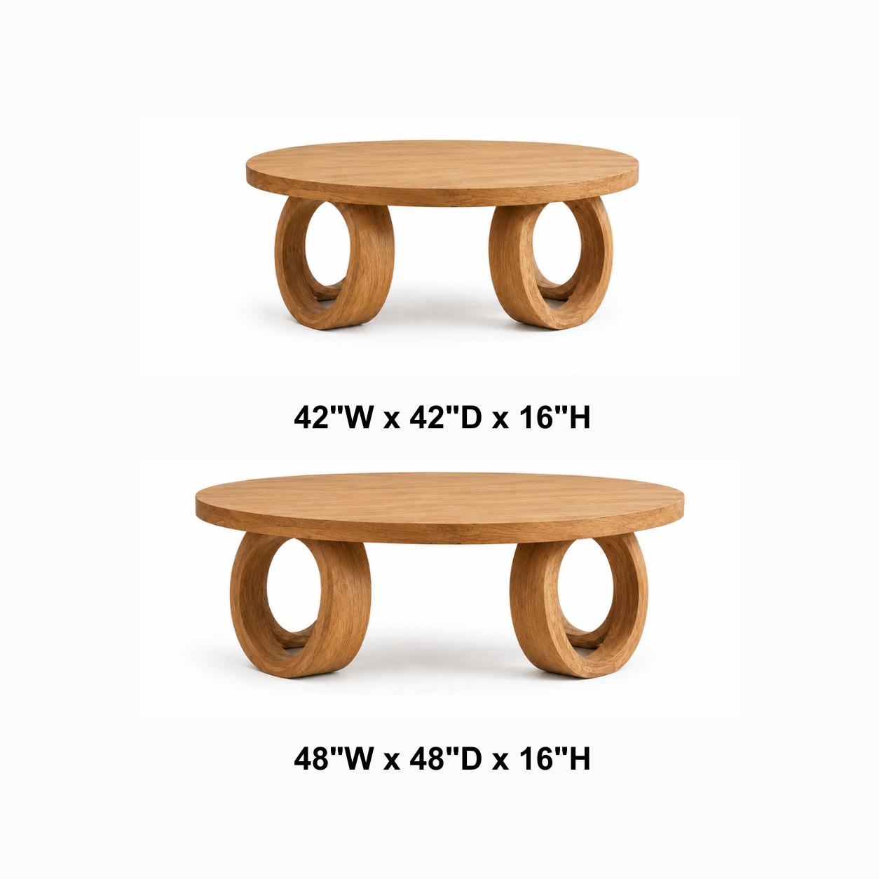 Kira Loop Solid Wood Coffee Table For Living Room