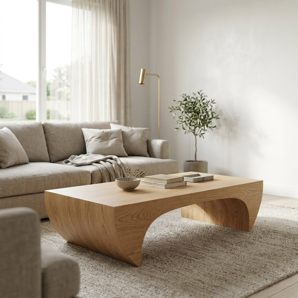 Kovon Arched Slab Solid Wood Coffee Table