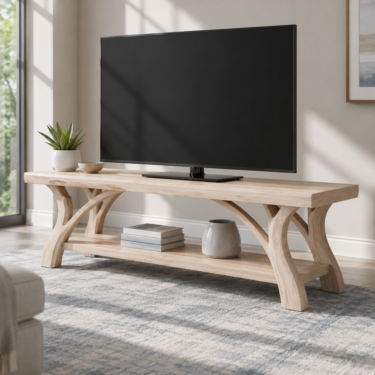 Edgevale Live Edge Solid Wood TV Stand For Living Room