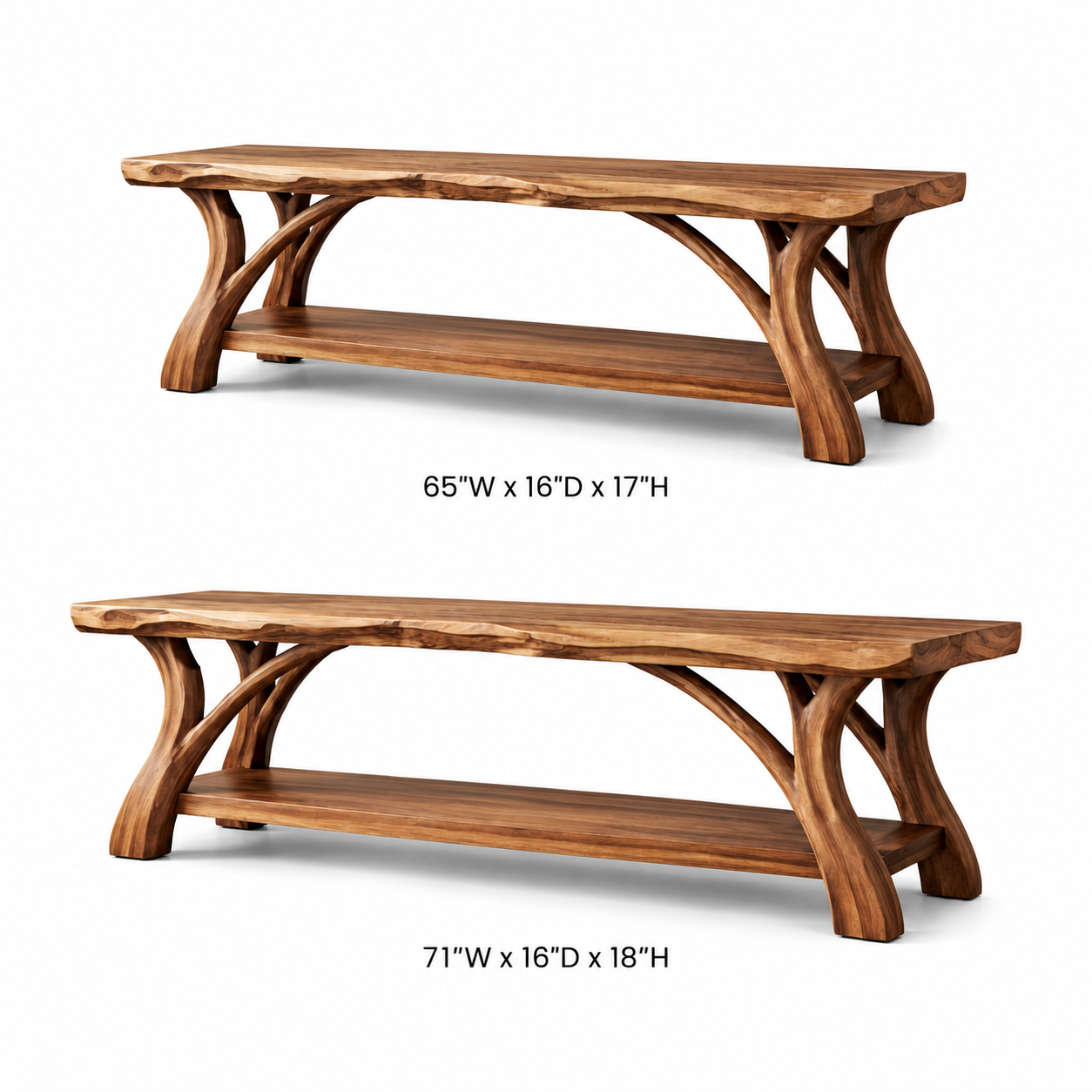 Edgevale Live Edge Solid Wood TV Stand For Living Room