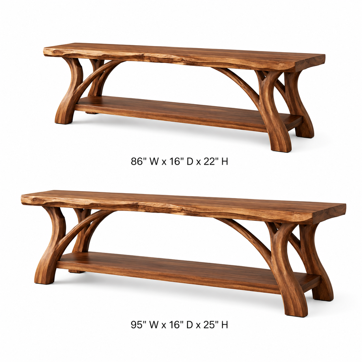 Edgevale Live Edge Solid Wood TV Stand For Living Room