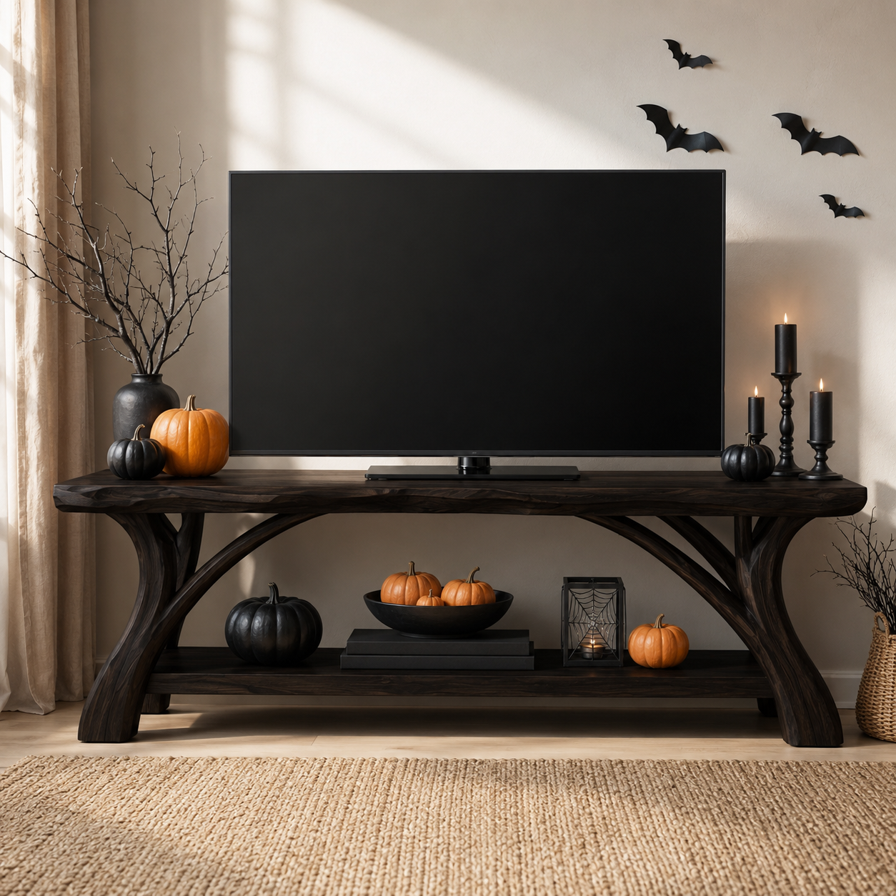 Edgevale Live Edge Solid Wood TV Stand For Living Room