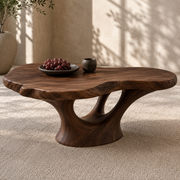 Lyra Kidney Solid Wood Coffee Table For Living Room